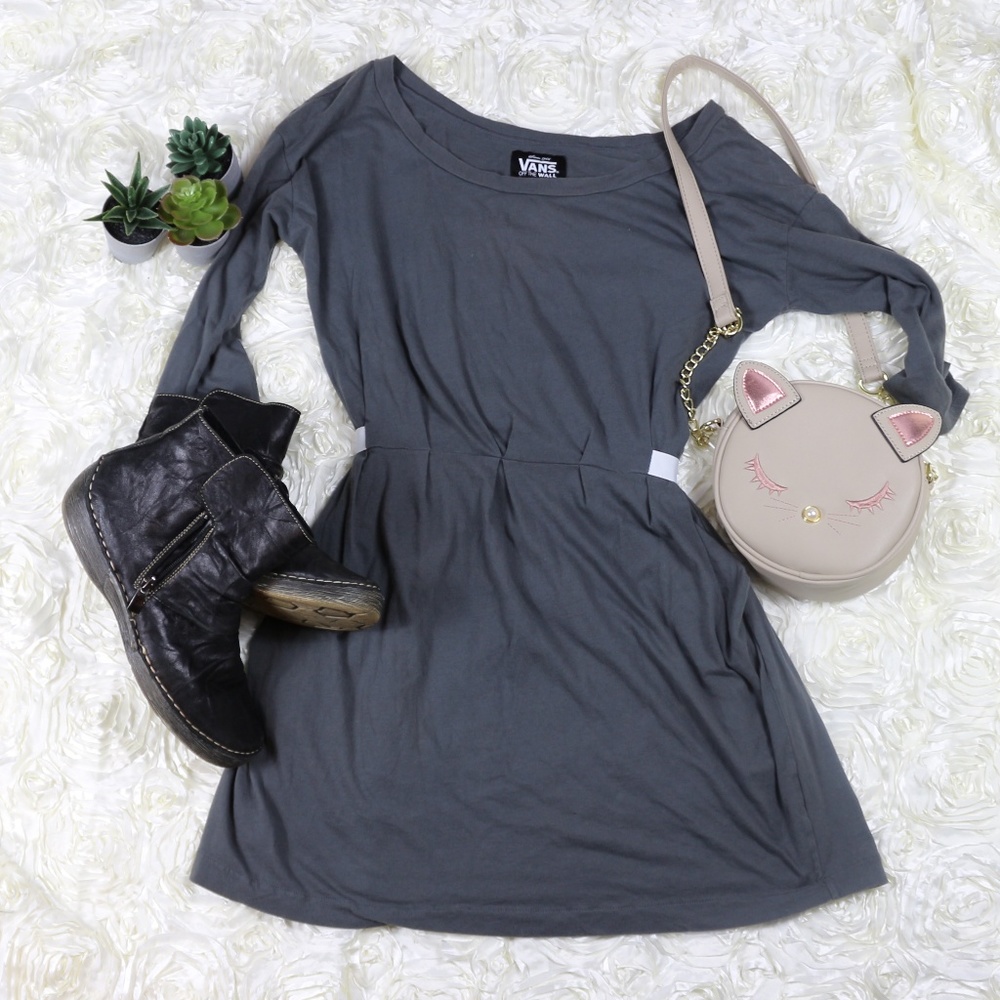 Gray Casual Vans Dress with Pockets